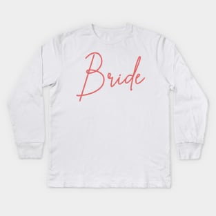 Bride Rose Script Kids Long Sleeve T-Shirt